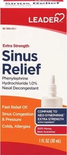 Leader Sinus Relief Extra Strength PhenylephrineHCL Nasal Decongestant Spray 1oz