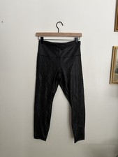 Lululemon Athletica Black Shine Wunder Under Crop Leggings Women s size 8 NWOT