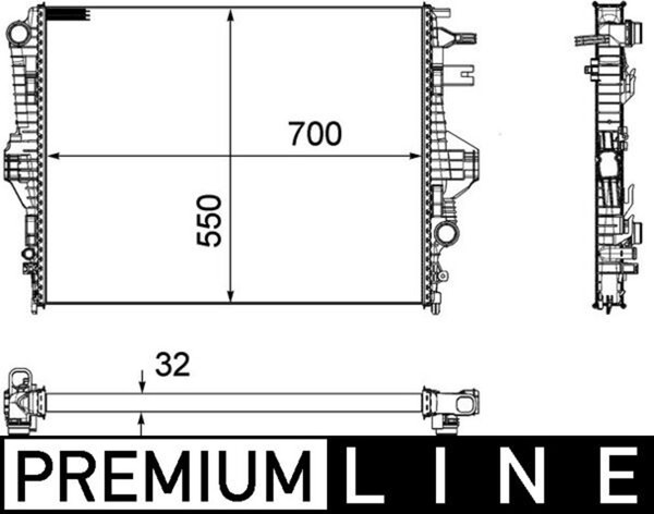 Mahle MotorküHler WasserküHler Premium Line Cr 1184 000P FüR Vw Touareg 7P5 7P6-image