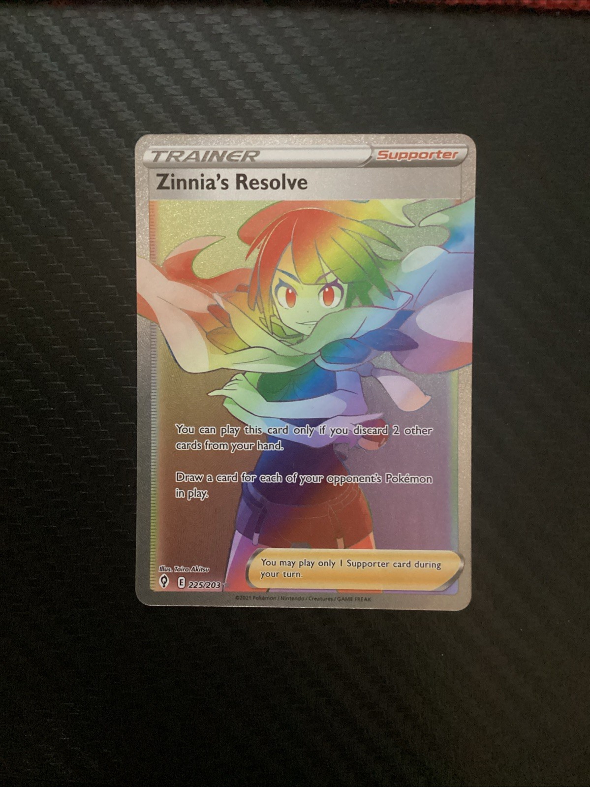 Zinnia's Resolve (Secret) Secret Rare SWSH07: Evolving Skies 225/203 NM