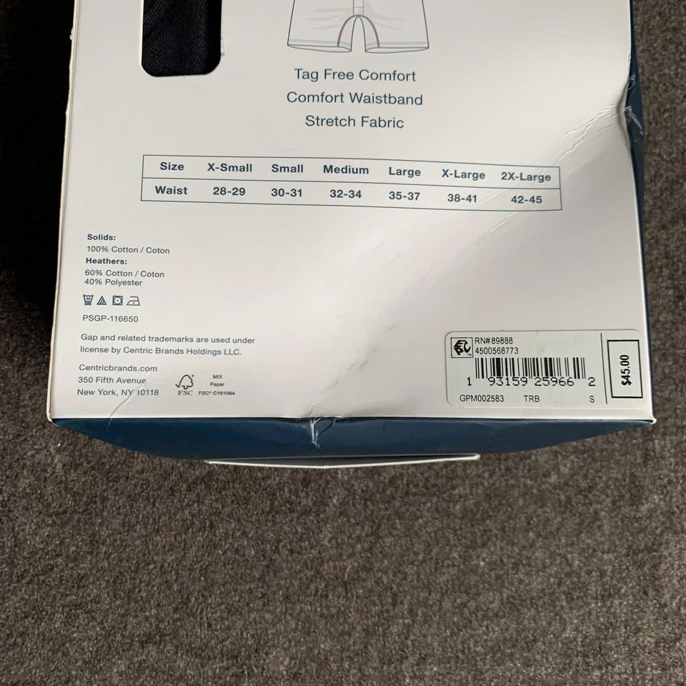 Paquete de 3 calzoncillos boxer de punto de algodón Gap para hombre de 5" ropa interior sin etiquetas negros S Foto 3 de 4