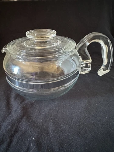 Mid Century Pyrex Coffee/ Tea Pot Kettle 8336 8446B Flameware 6 Cup VINTAGE