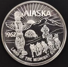 1962 Alaska $20 Alaska Boosters Souvenir Money .999 Fine Silver round! Dogsled!
