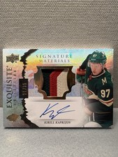 21/22 UD Exquisite Signature Materials Kirill Kaprizov Autograph GU Patch /35!