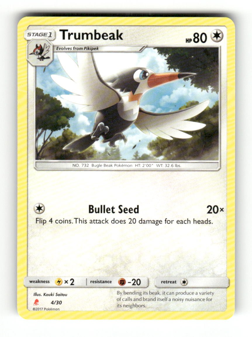 Trumbeak 4/30 Uncommon SM Trainer Kit: Lycanroc & Alolan Raichu Pokemon LP