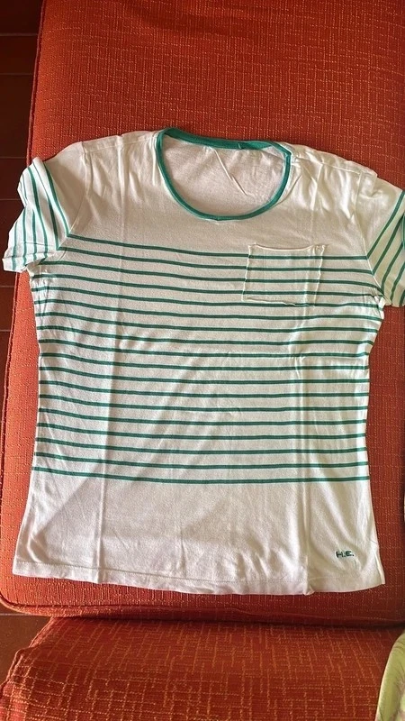 T-shirt Mango maglietta camiseta uomo saldi cotone bianco verde tg S - Imagen 1 de 4