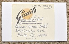 John Hans Lobert Signed stationery cut - Reds Phillies Giants debut 1903