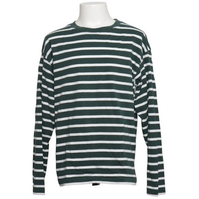 H&M, Langarmshirt, Größe: 134/140, Grün/Weiß, Baumwolle, Streifen #Azd