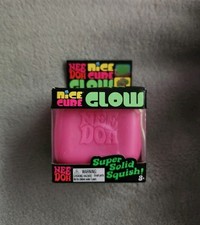 Schylling Needoh Neon Pink Nice Cube Glow Authentic Glow In The Dark Squishy