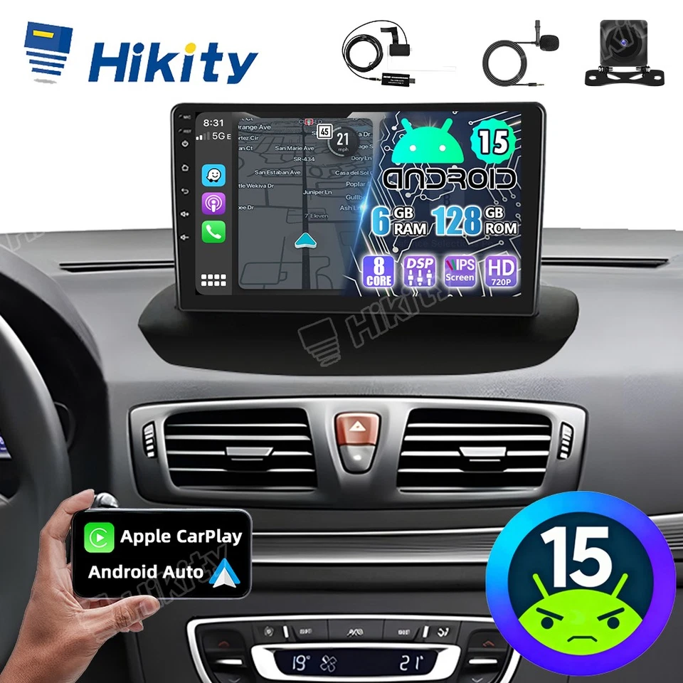 8-Core 6+128GB Android15 Für Renault Megane 3 Autoradio Carplay GPS NAVI BT DAB+ - Bild 1 von 4
