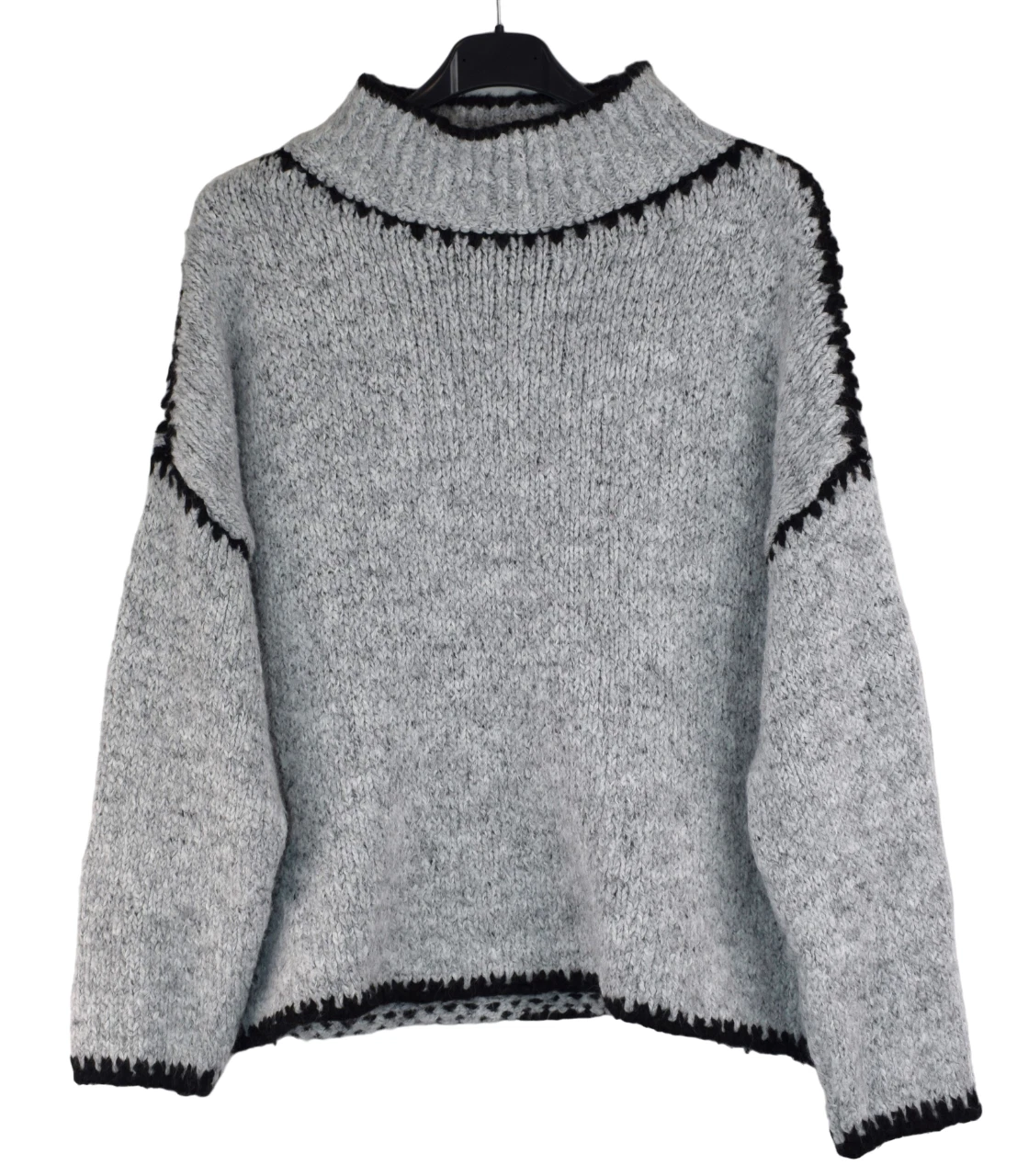 Ladies Lagenlook Italian Oversized Wool Blend Jumper High Neck Blanket Stitch
Opens in a new window