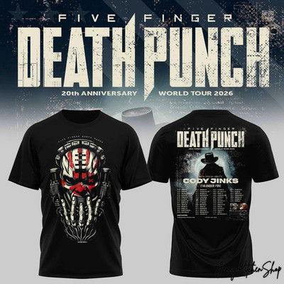 NEW Five Finger Death Punch 20th Anniversary 2026 Tour 3D Shirt AA14