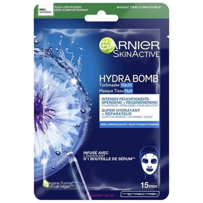 Garnier Tuchmaske Nacht, Gesichtsmaske für müde und 28 g (1er Pack) 