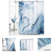 Marble Shower Curtain Fabric 72x72 Inches Water-Resistant Abstract Watercolor