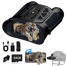 Night Vision Goggles- 4K Night Vision Binoculars for Adults with WiFi, 64GB T...