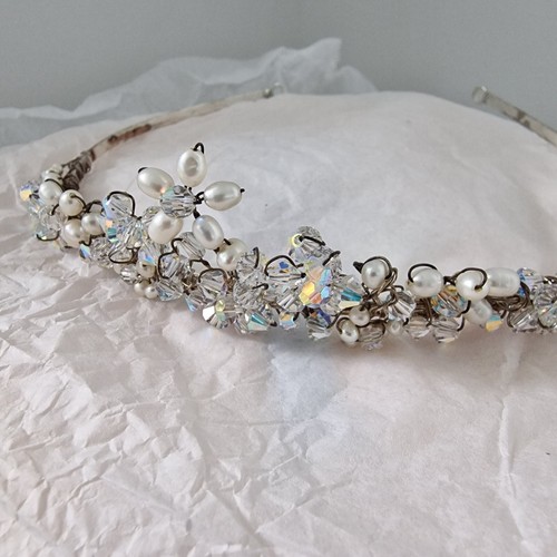 RESTPOSTEN X3 handgefertigte Swarovski Kristall und Perlen Braut und Brautjungfer Diadem Diadem - Bild 9 von 15