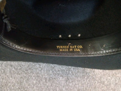Turner Hat Company Herren schwarz Belüftungslöcher Western Cowboy Hut Größe X-Large mit Band - Bild 7 von 10