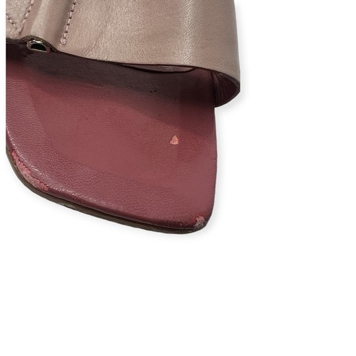 Vintage Nine West | 7 | Soft Pink Minimalist Leather Strap Kitten Heel Sandal - Picture 6 of 6