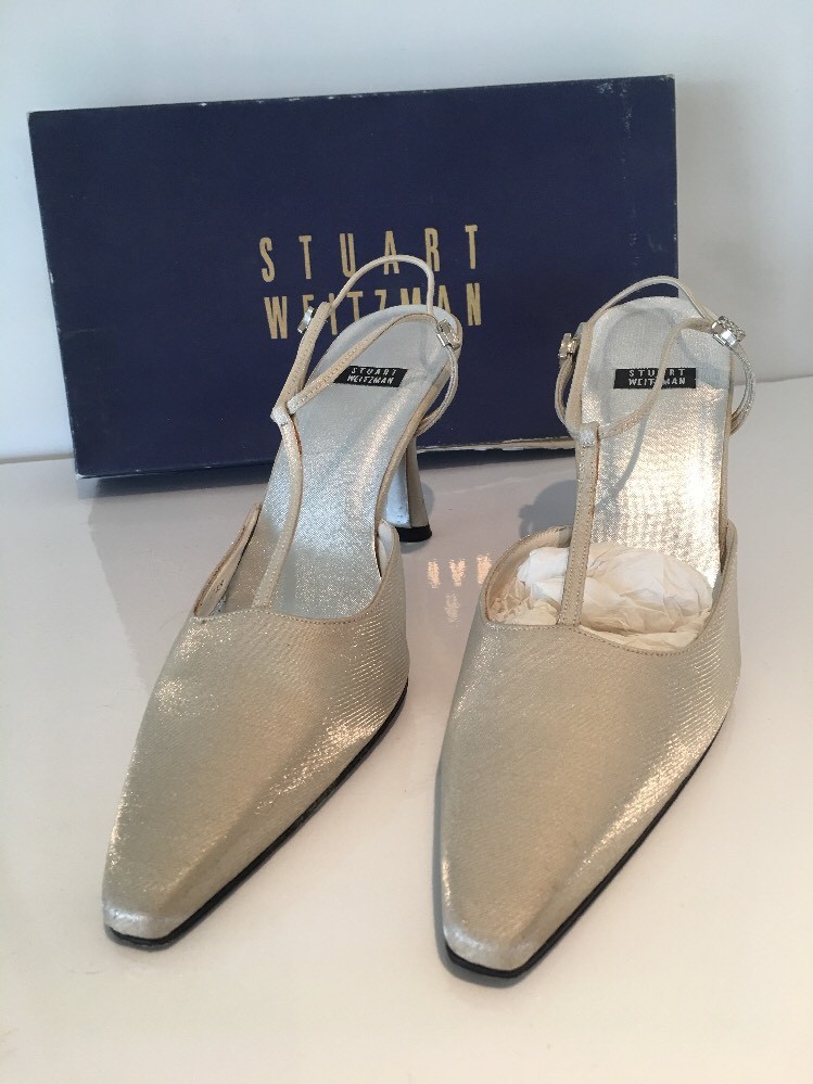Stuart Weitzman Nicety evening wedding - Oyster Sparkle Lame Stuart Weitzman Nicety evening wedding - Oyster Sparkle Lame