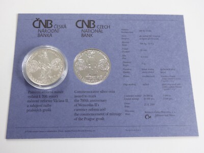 200 Korun - 200 Kč / 2000 / 700th anniversary of Wenceslas II's currency ref /BU