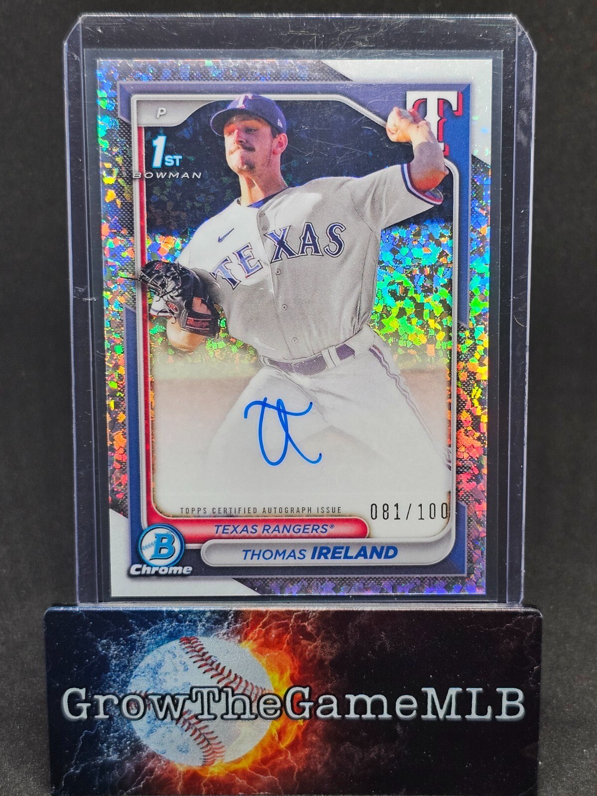 2024 Bowman Chrome Thomas Ireland 1st Bowman Auto Mini-Diamond /100 #CPA-TI