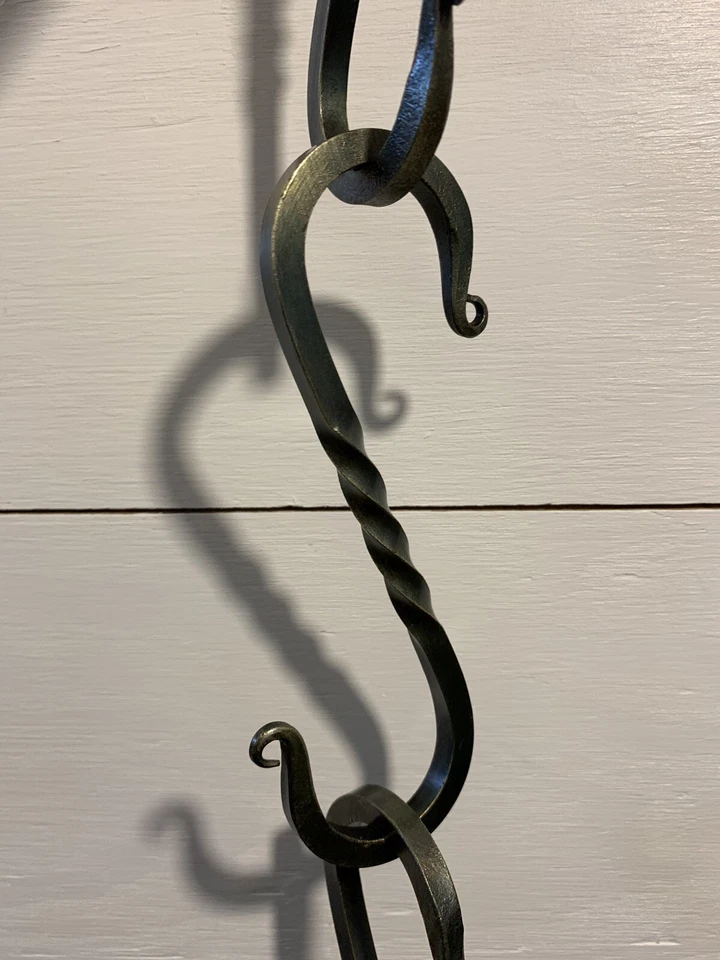 Juego de ganchos S de 2, 6 pulgadas aspecto latón forjado a mano herrero gancho fogata olla Foto 3 de 4