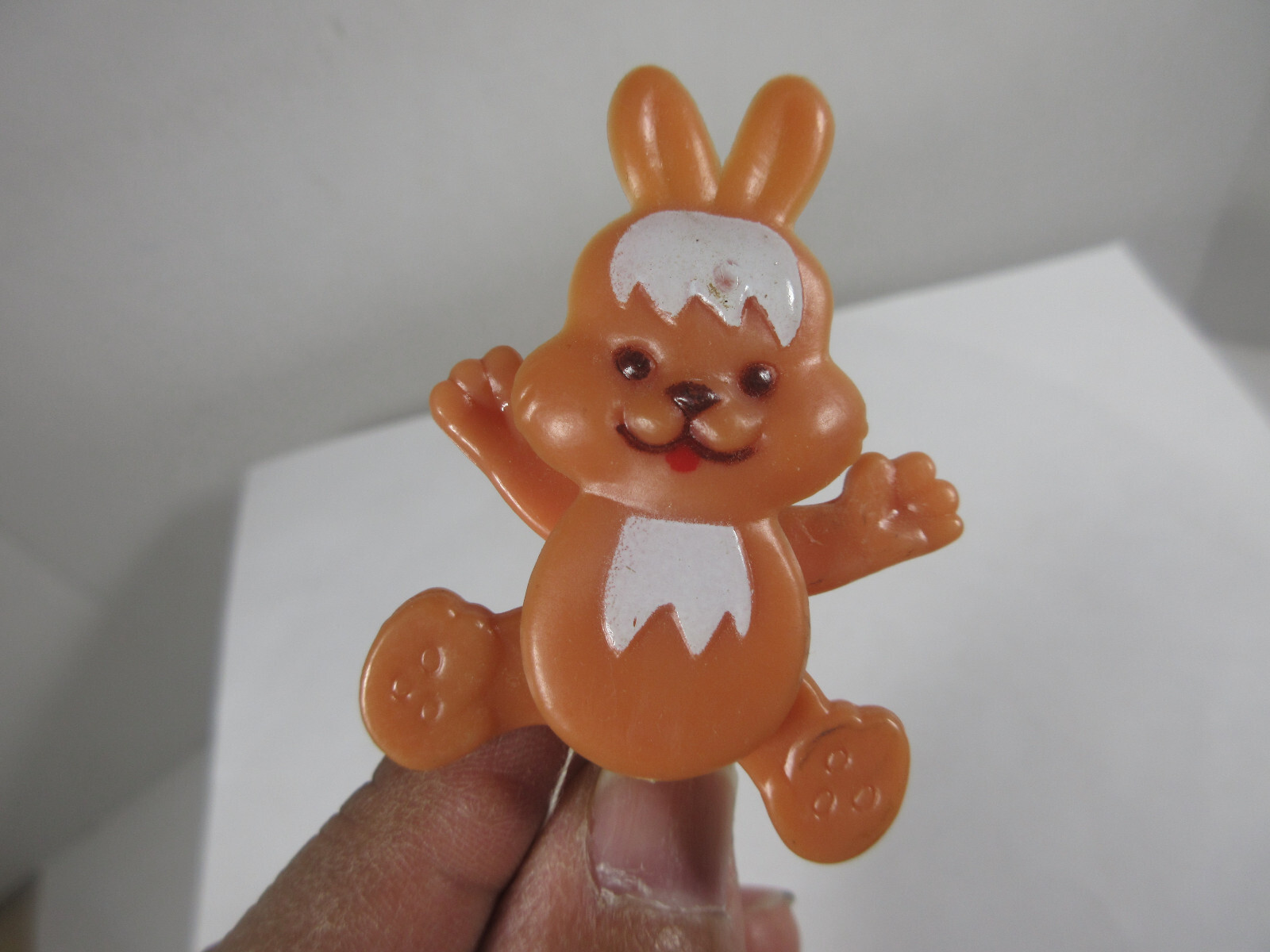 vintage plastic brown pull string easter bunny ra… - image 6