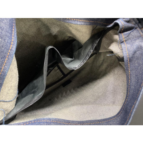 EVISU Denim One Shoulder Bag with Seagull Print & Red Tab