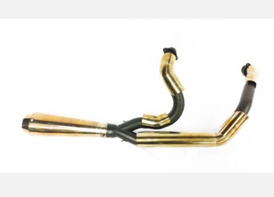 2-in-1 Auspuffanlage passend für Harley FXD Dyna 91-17 Ultimate Black & Gold