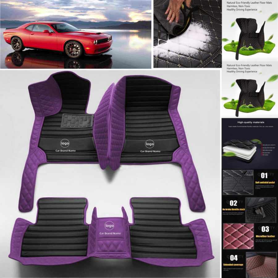 For Dodge Challenger Car Floor Mats Luxury Custom Waterproof Pads Liner