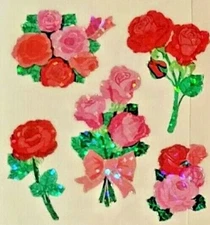 Sandylion Glitter sticker - Roses -1 strip (3 mod) -12002 Retried* Rare*