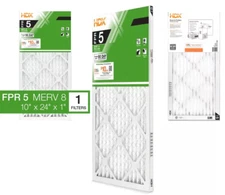 1-Pack Standard Pleated Air Filter 10x24x1, Air Filters Replacement FPR 5 MERV 8