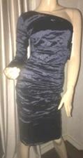 Nicole Miller Collection Women’s Size 2 Blue One Shoulder Dress Ruched