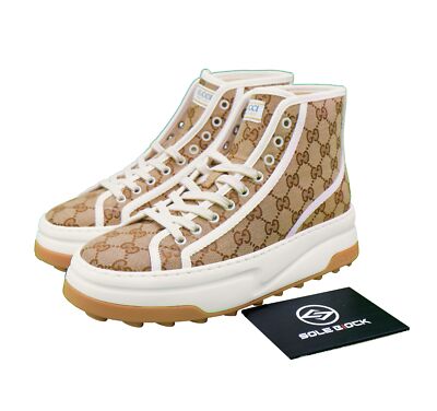 GUCCI ハイカットスニーカー ホワイト/ベージュ 中古・古着通販】GUCCI (グッチ) ハイカットスニーカー ベージュ