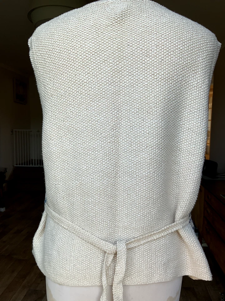 RALPH LAUREN HAND KNITTED FAIRISLE WAISTCOAT TANK TOP L designer LINEN FESTIVAL  - Image 3 of 4