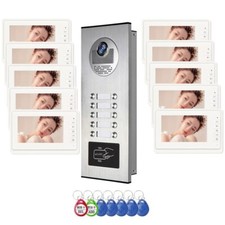 Home wired Video Speaker  10unit 7inch monitor video door speakerIDcard to Unlock