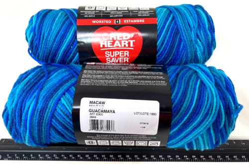 Coats Clark-Red Heart Super Saver Knitting Yarn-Macaw, Set Of 2-5oz - Picture 1 of 3