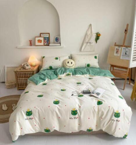 3D Frog Crown ZHUA4487 Bed Pillowcases Quilt Duvet Cover Set Queen King Zoe