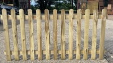Round Top Picket Fence Panels  6ft x 3ft Pressure Treated