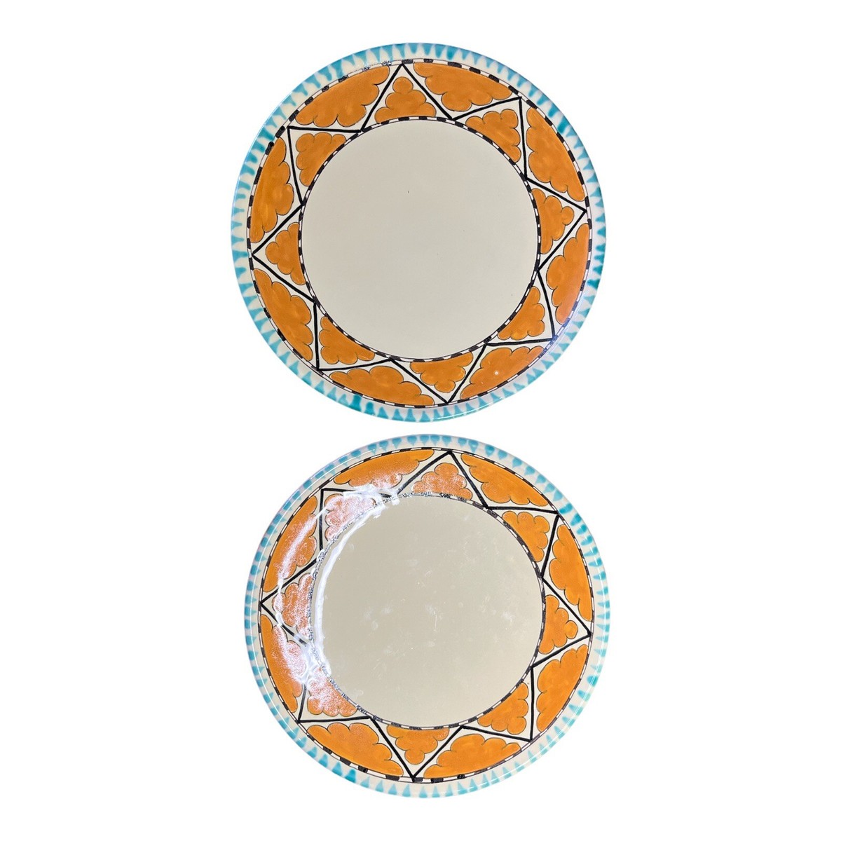 Giacomini Orvieto Yellow Renaissance Portrait Heads Soup Bowl