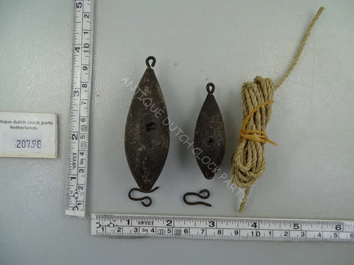 SET WEIGHTS AND ROPE FOR THE ALARM OF FRENCH COMTOISE OR MORBIER CLOCK