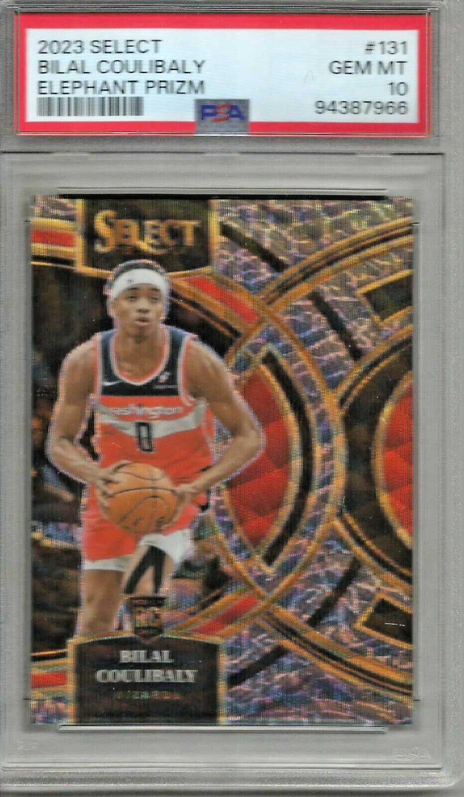 Bilal Coulibaly 2023/24 Panini Select Premier Elephant Prizm Rookie PSA 10