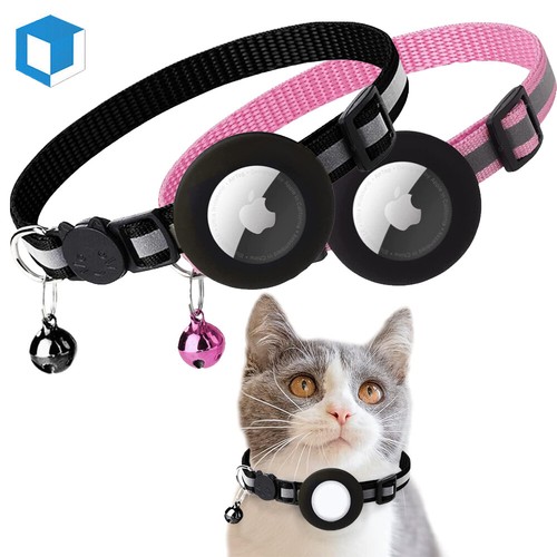 Adjustable Reflective Nylon Pet Collar For Apple Air Tag Holder Case Anti-Lost - Picture 1 of 12