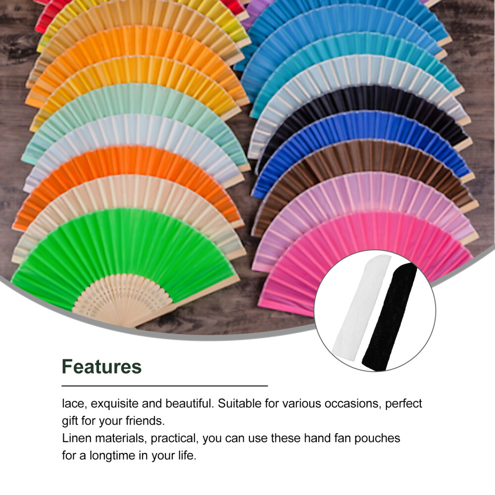 2pcs Folding Handheld Fan Sleeve Folding Hand Fan Bag Handheld Fan