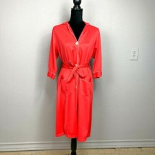 Vintage Sears Women's Jamarettes 70's Red Robe - Button Up Belt