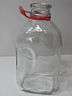 Vintage Clear Glass Milk Bottle Jug Half Gallon Jar w Handle #USW