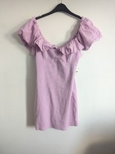 Free People Beach Size M Purple Bubble Frill Dress Mini Gift Festival Pastel