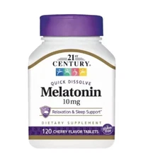 3 PACK - 21st Century Quick Dissolve Melatonin 10mg 120ct - Exp. Date 09/2027