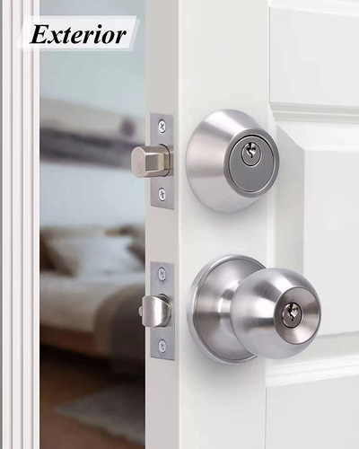 (6Sets) All Keyed Same Entry Door Knob and Single Cylinder Deadbolt Combo Set, S - Picture 6 of 12