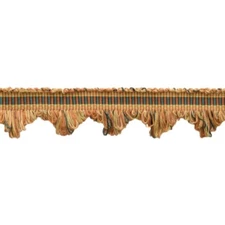 Fringe Trim with Woven Header, Color# VL02 - Sedona Orange [Sold By The Yard]
